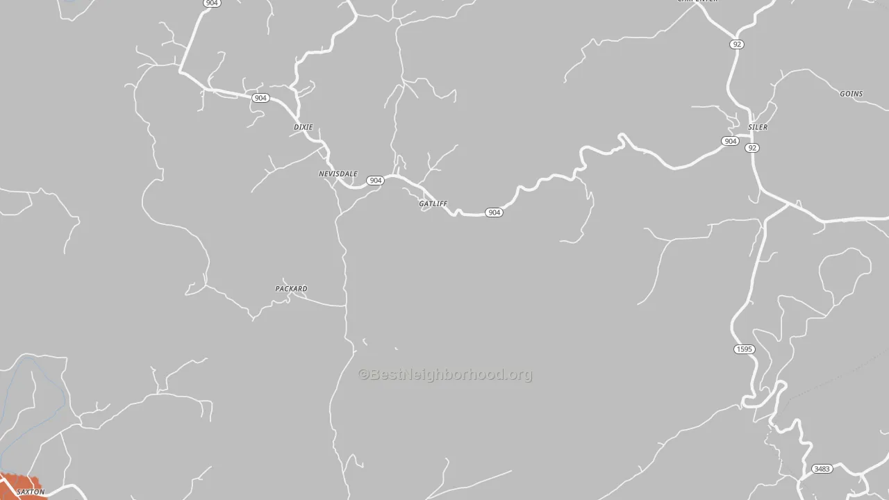 Bike Grade map of Gatliff, KY