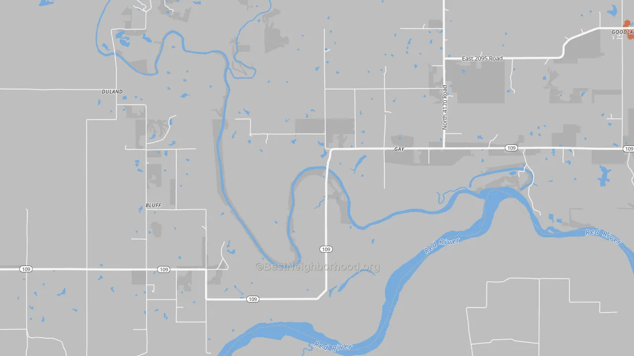 Bike Grade map of Gay, OK