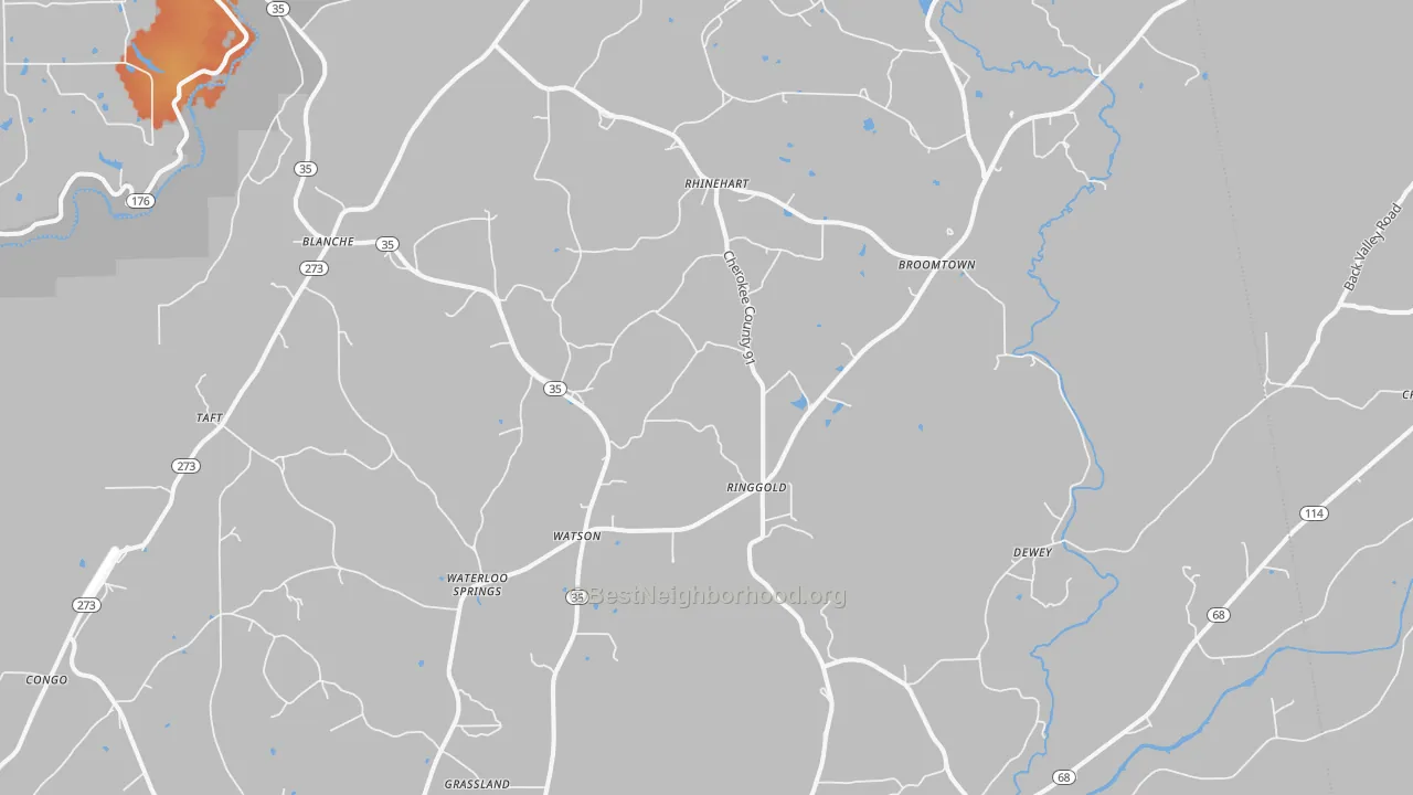 Bike Grade map of Gaylesville, AL