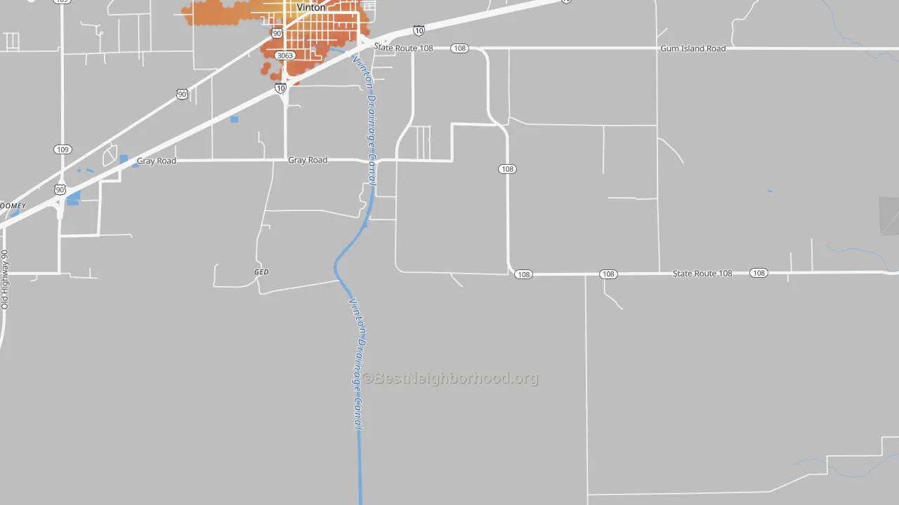 Bike Grade map of Ged, LA