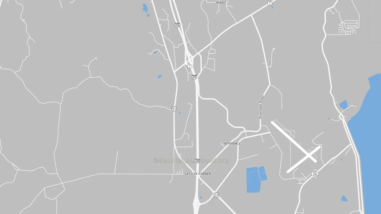 Bike Grade map of Geeslin Corner, MS