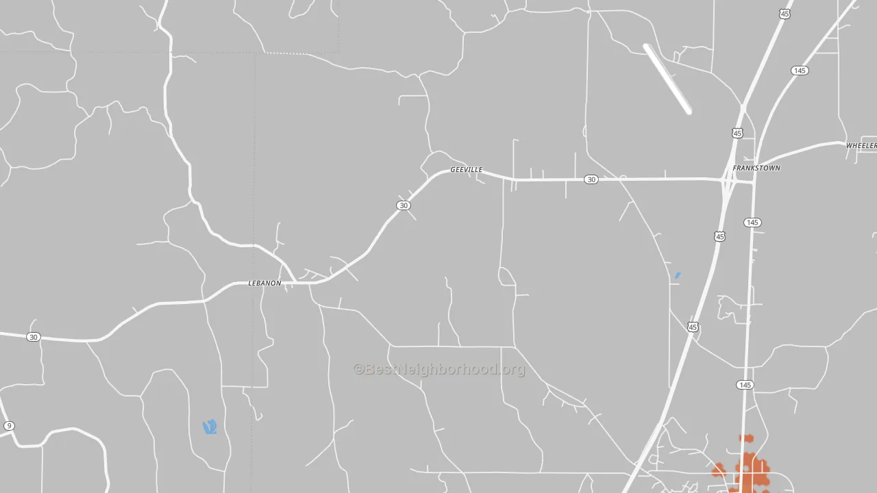 Bike Grade map of Geeville, MS