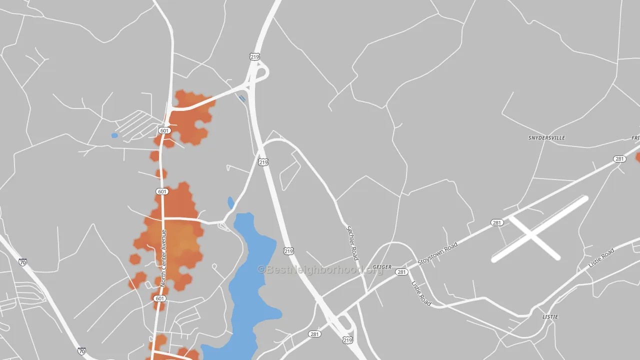 Bike Grade map of Geiger, PA