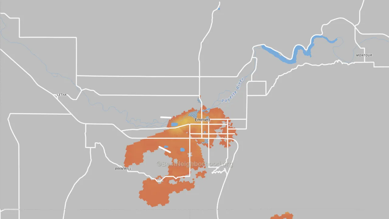 Bike Grade map of Gem County, ID