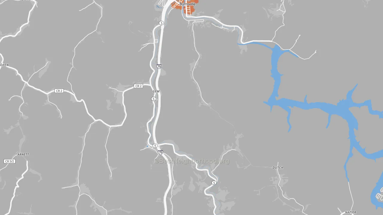 Bike Grade map of Gem, WV