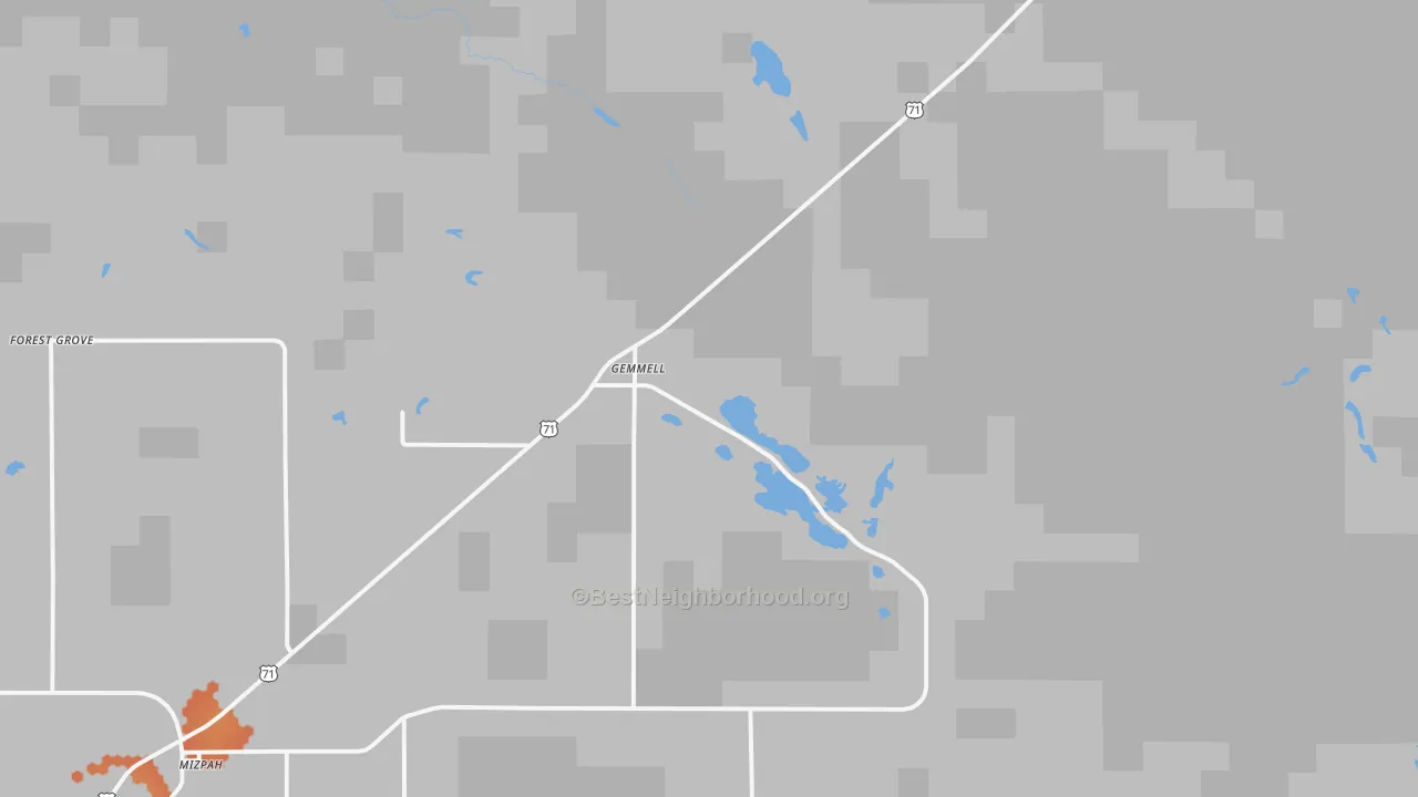 Bike Grade map of Gemmell, MN