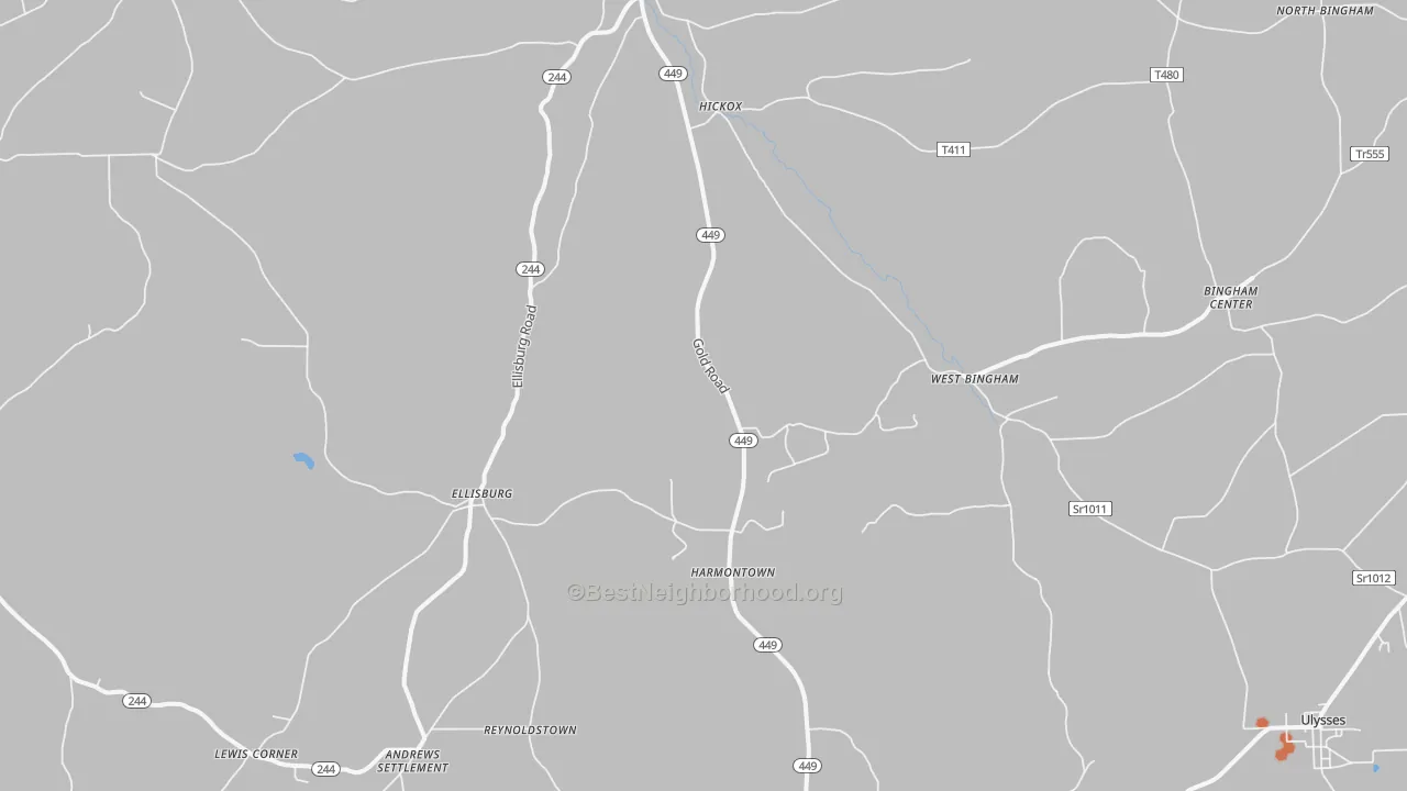 Bike Grade map of Genesee, PA