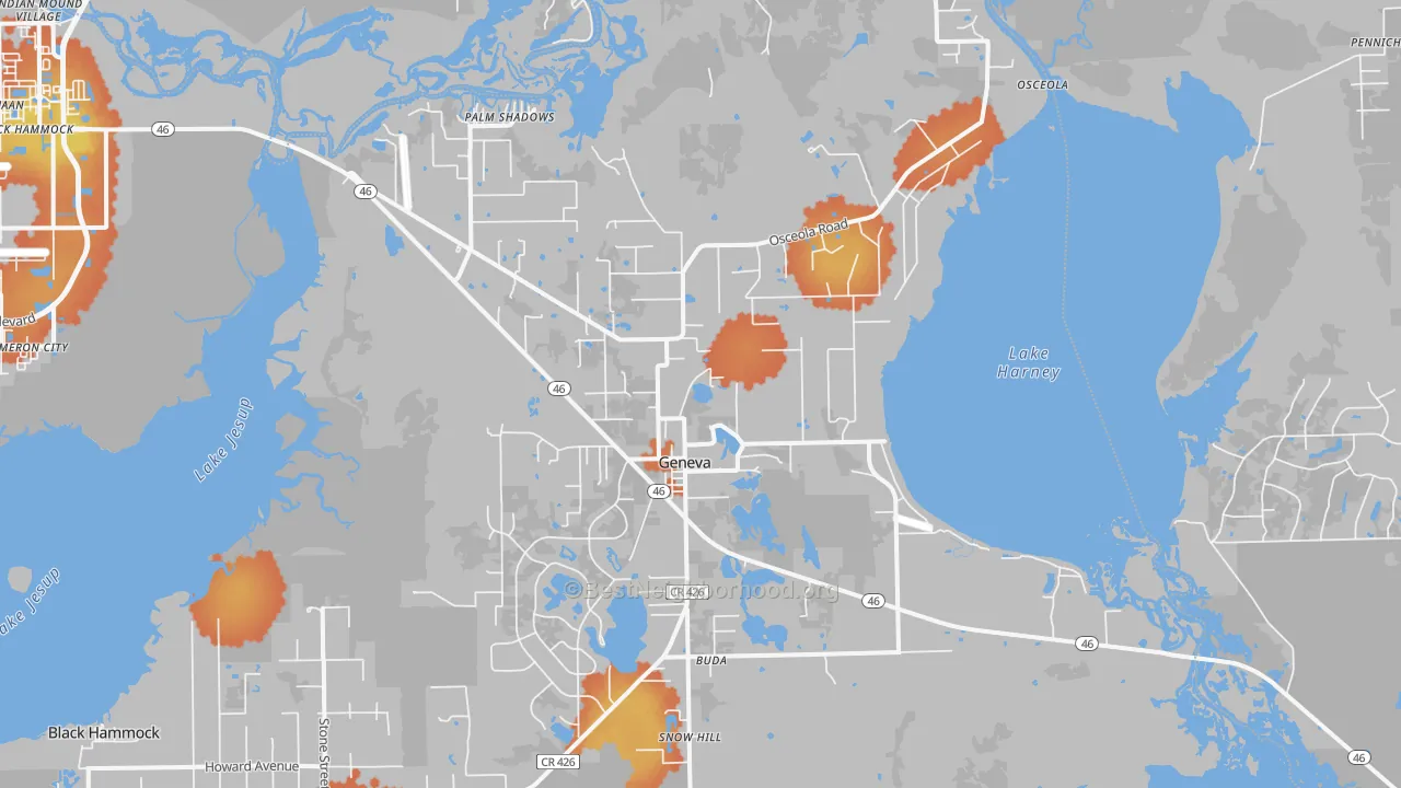 Bike Grade map of Geneva, FL
