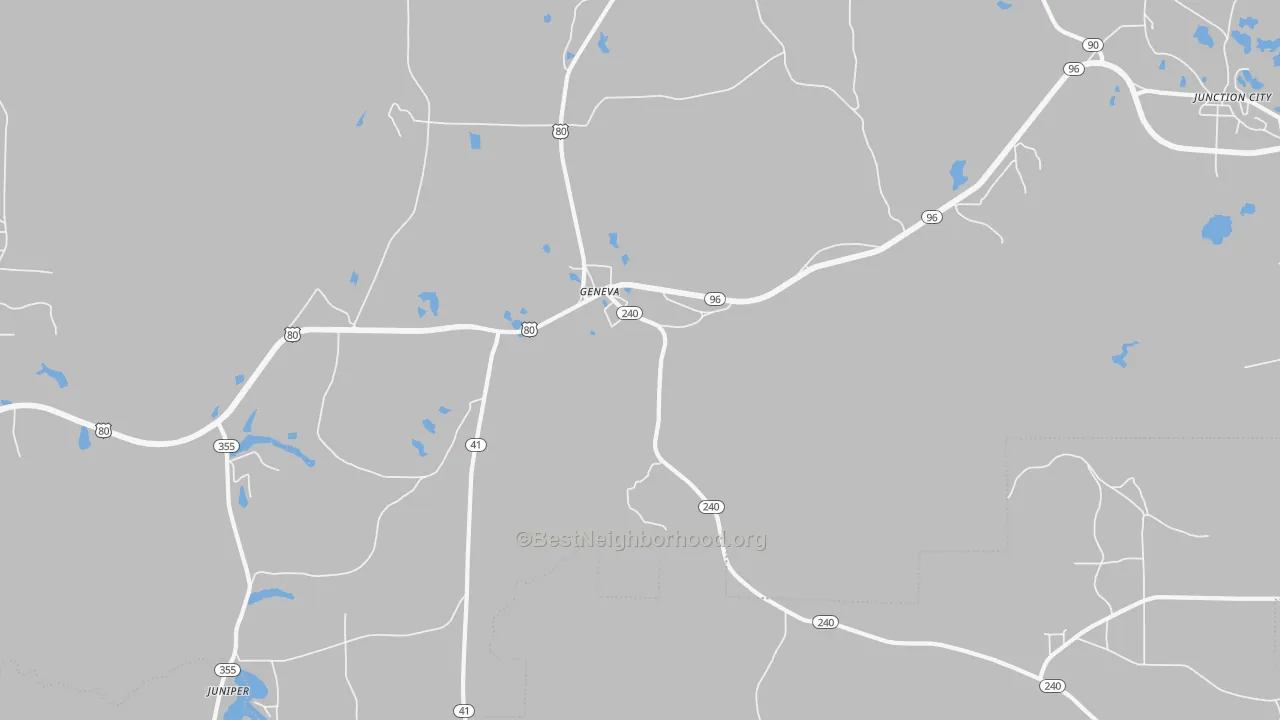 Bike Grade map of Geneva, GA