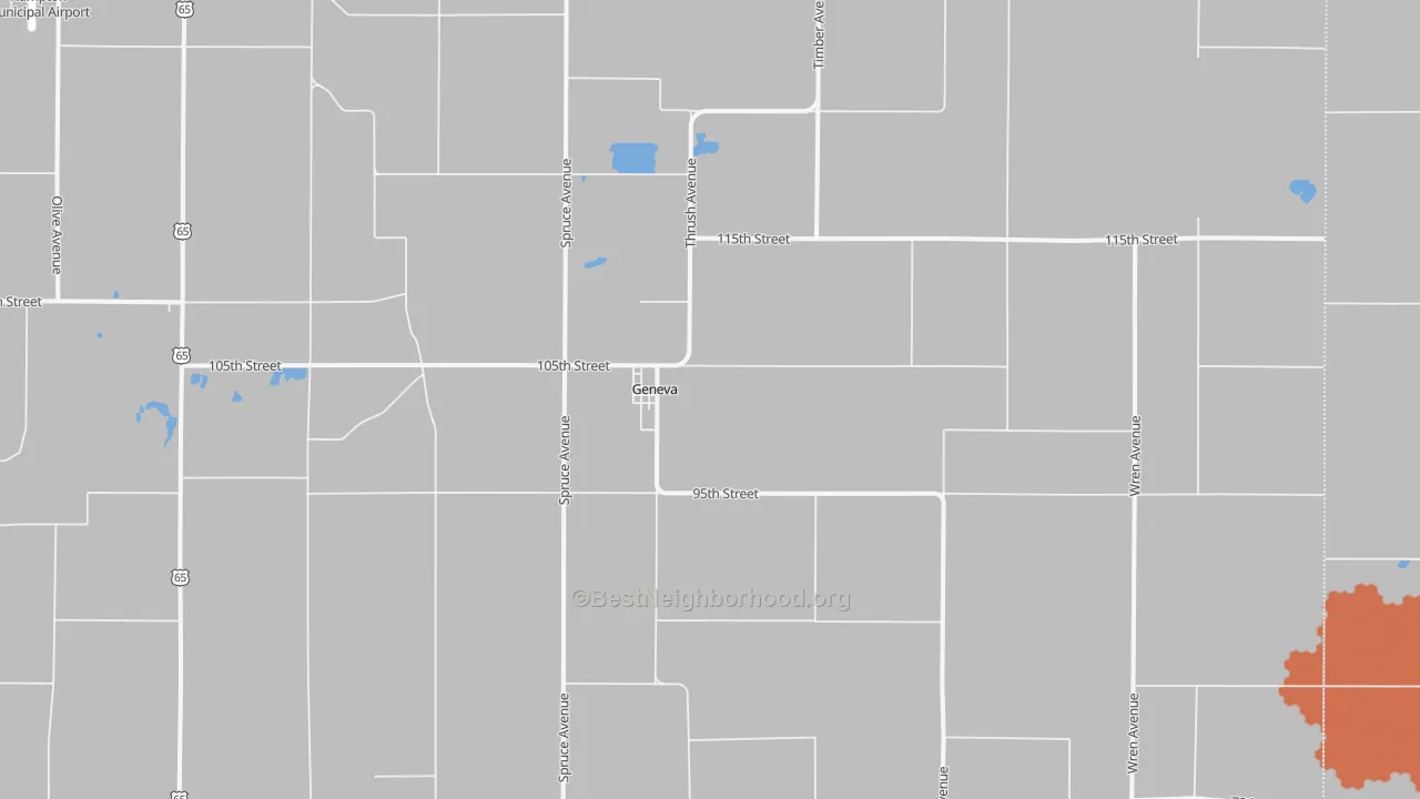Bike Grade map of Geneva, IA