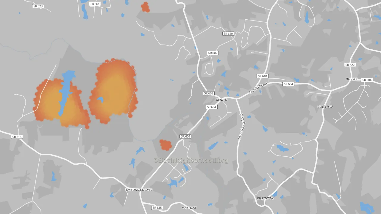 Bike Grade map of Genito, VA