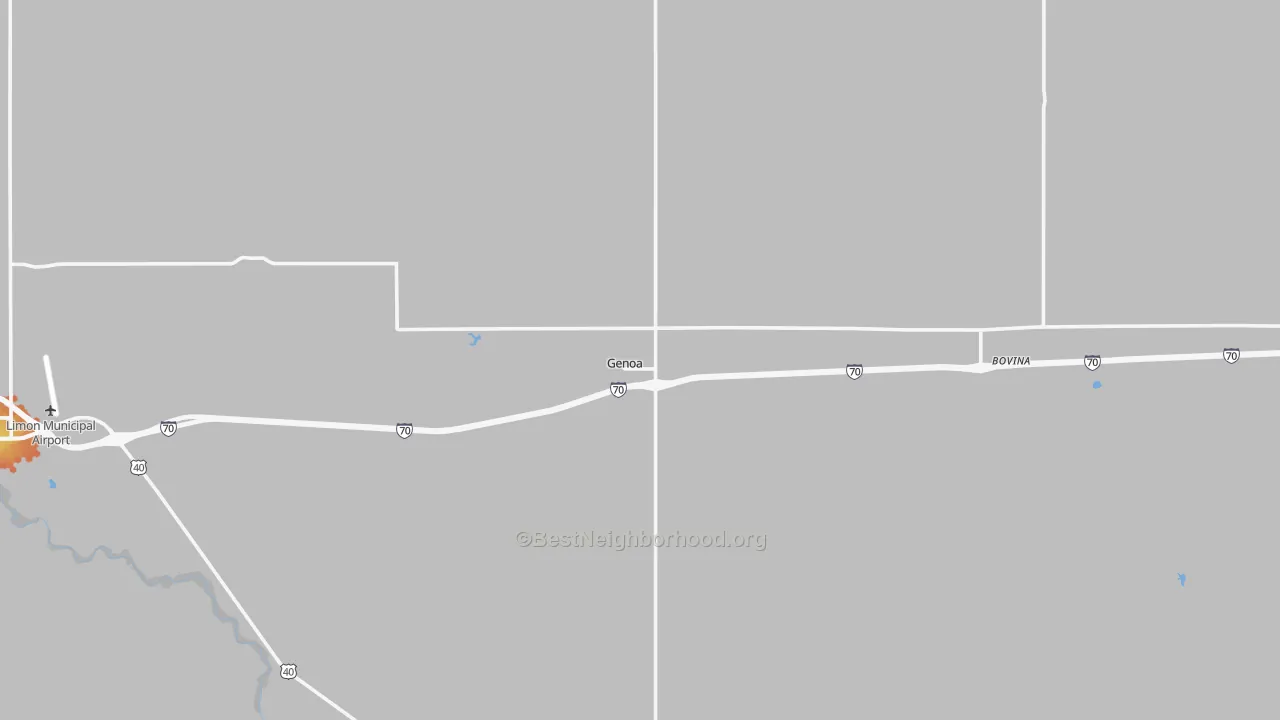 Bike Grade map of Genoa, CO