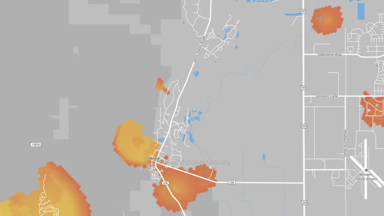 Bike Grade map of Genoa, NV