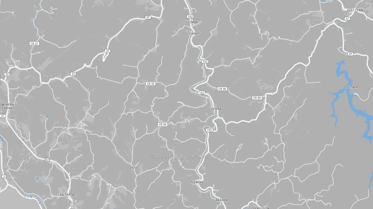 Bike Grade map of Genoa, WV
