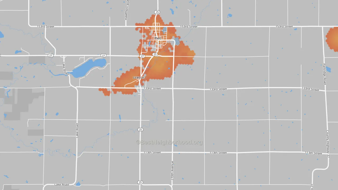 Bike Grade map of Genola, MN