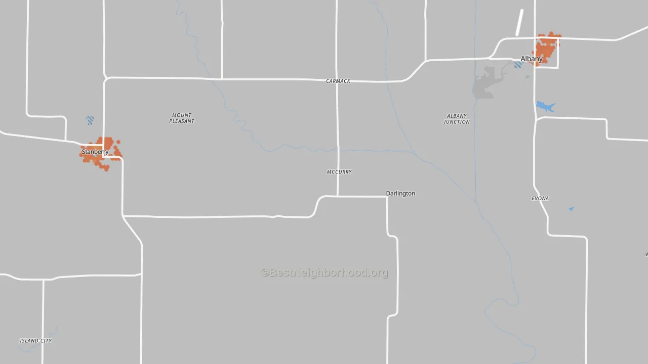 Bike Grade map of Gentry County, MO