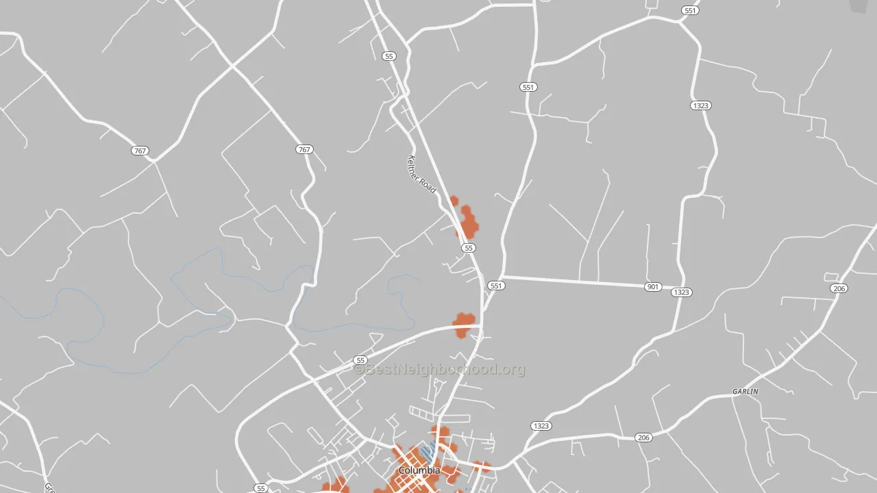 Bike Grade map of Gentrys Mill, KY