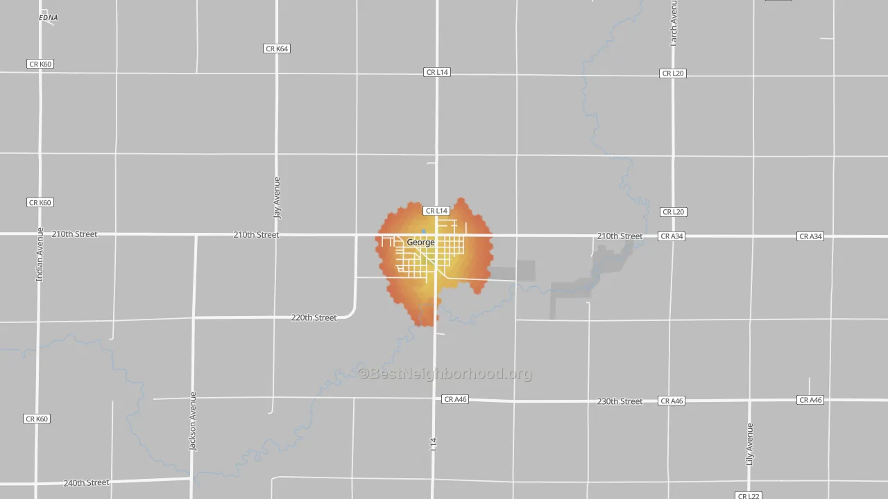 Bike Grade map of George, IA