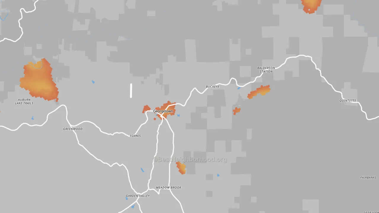 Bike Grade map of Georgetown, CA