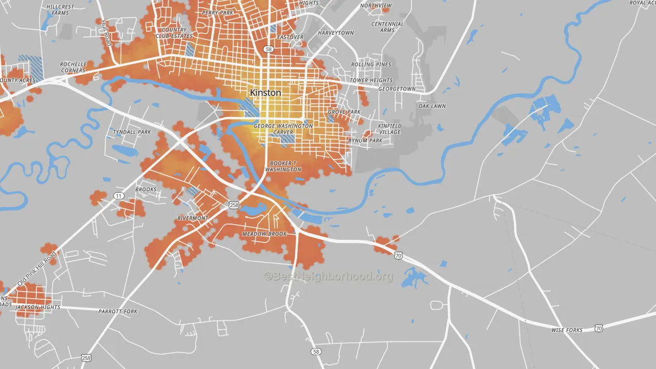 Bike Grade map of Georgetown, NC