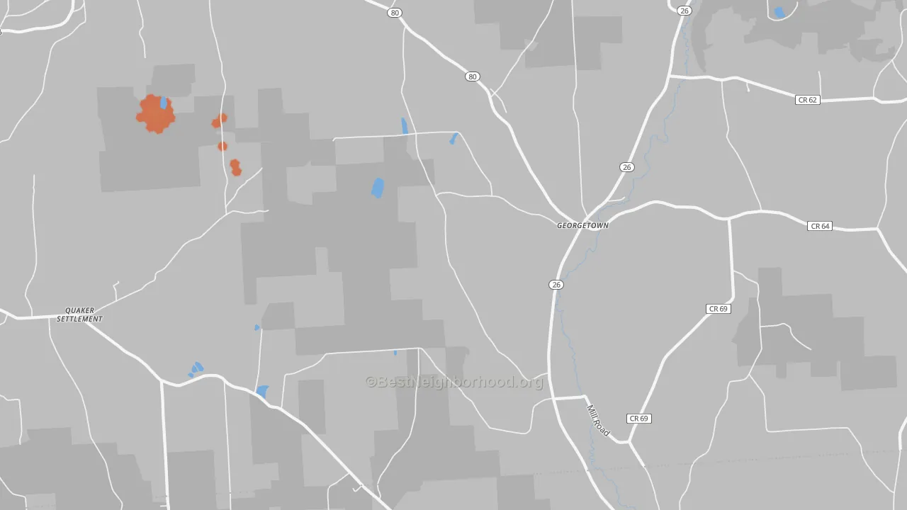 Bike Grade map of Georgetown, NY