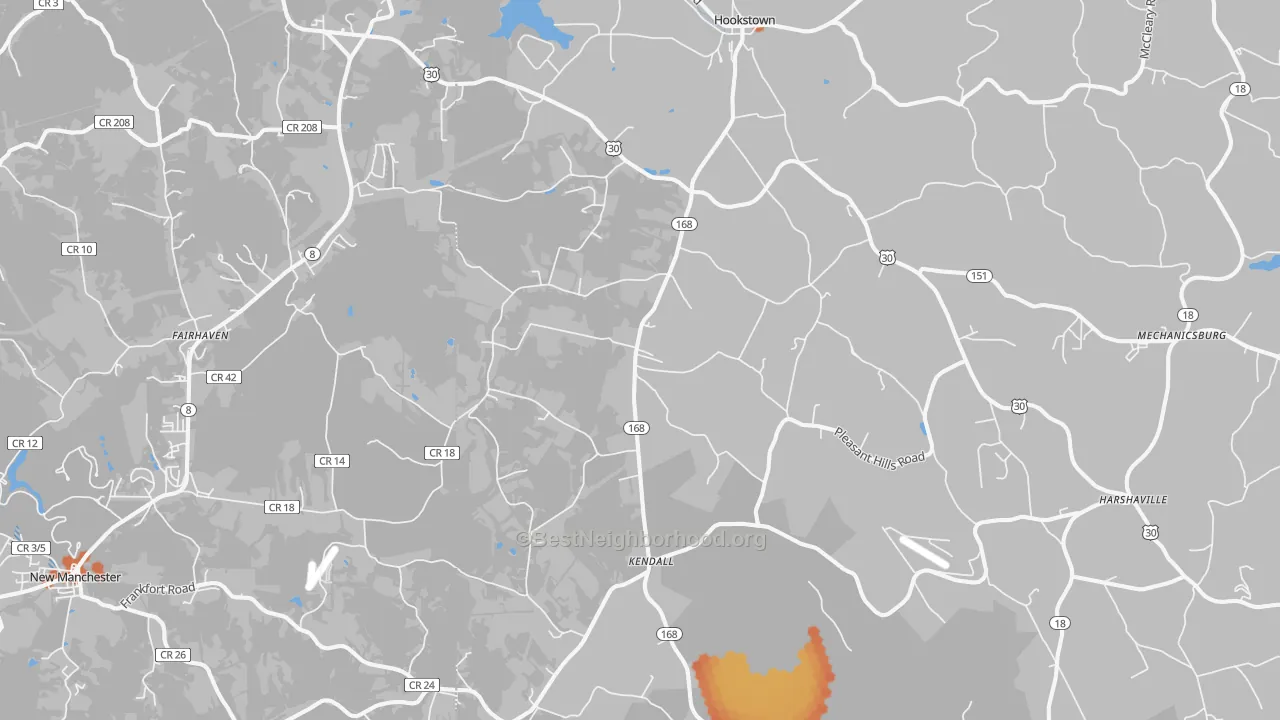 Bike Grade map of Georgetown, PA