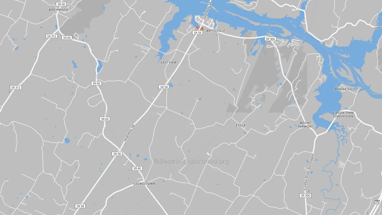 Bike Grade map of Georgetown, TN
