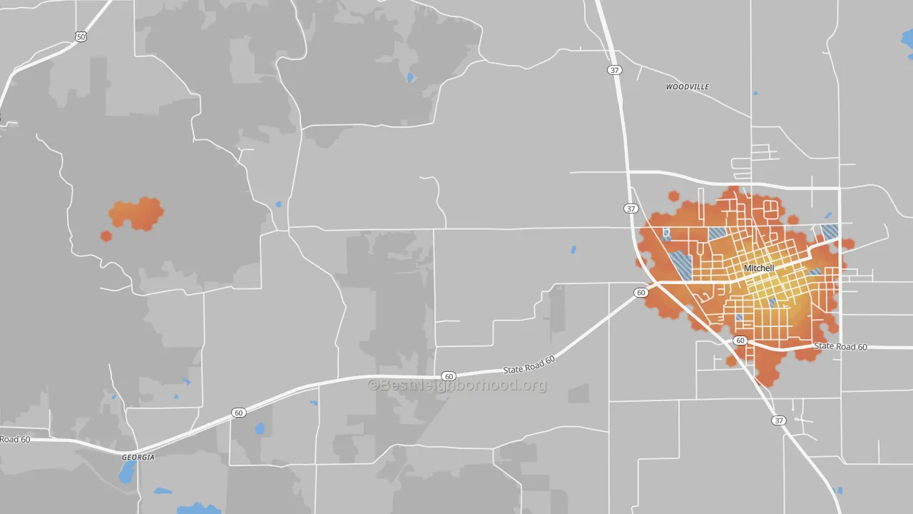 Bike Grade map of Georgia, IN