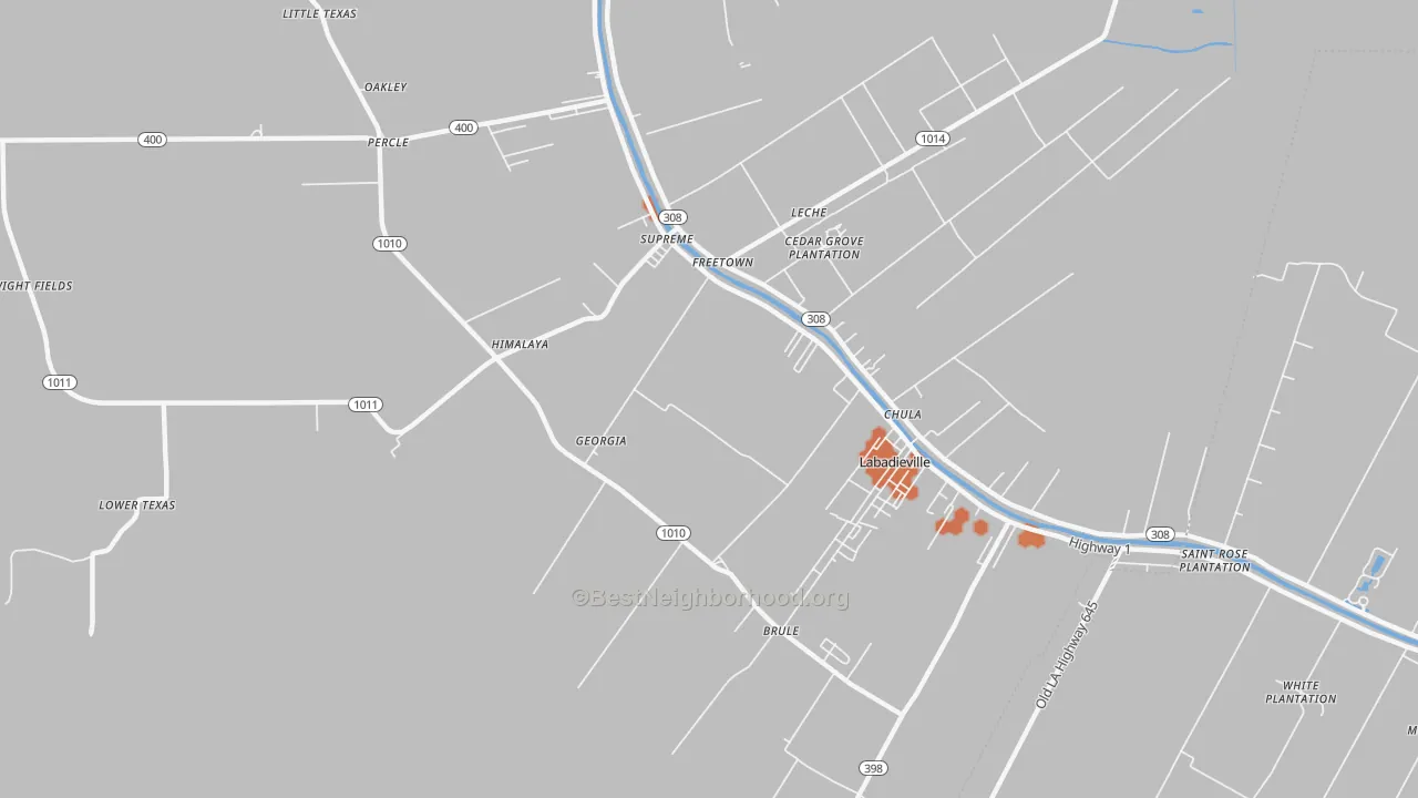 Bike Grade map of Georgia, LA