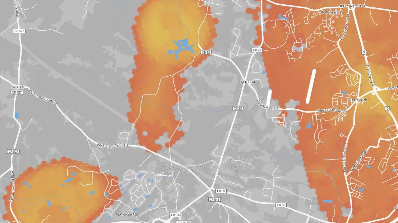 Bike Grade map of Georgia, NJ