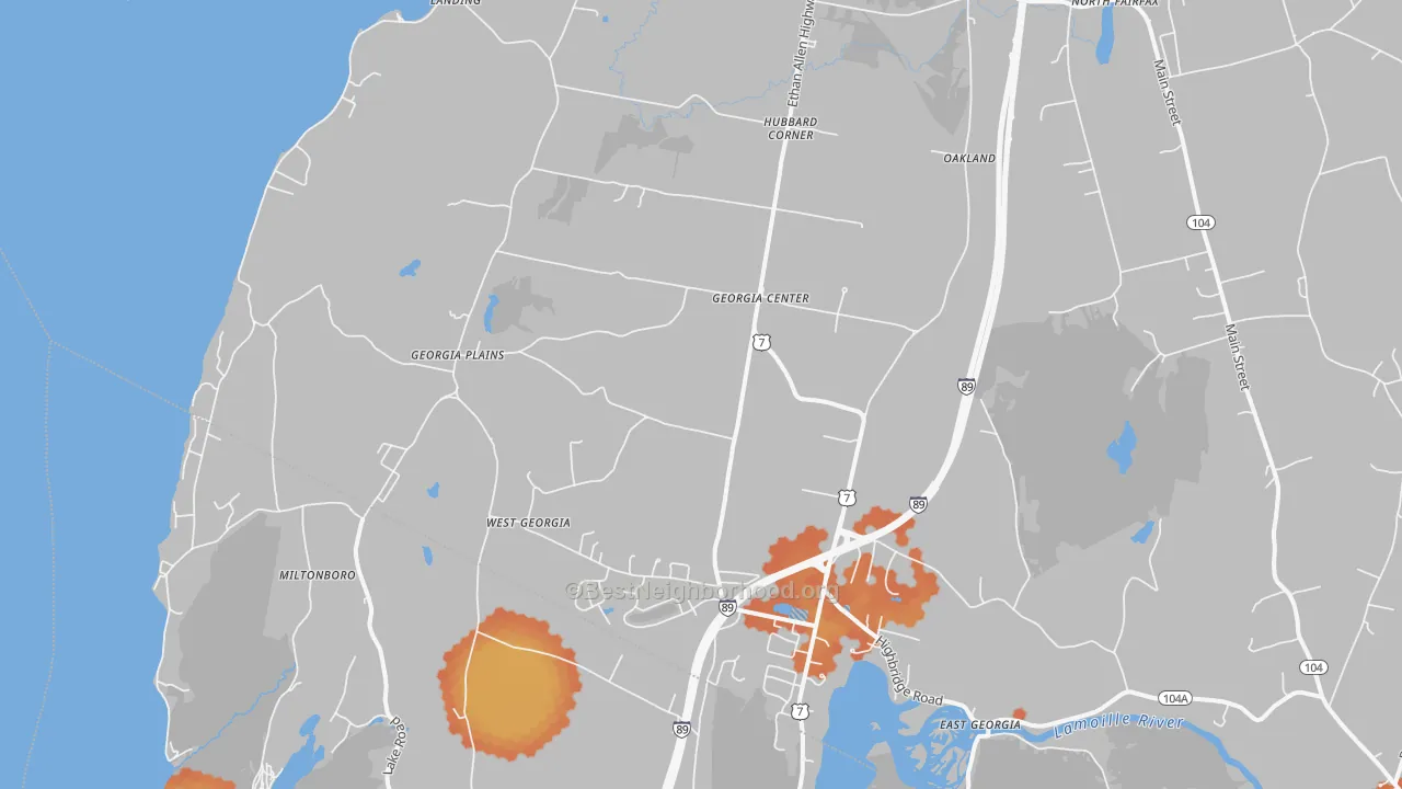 Bike Grade map of Georgia, VT
