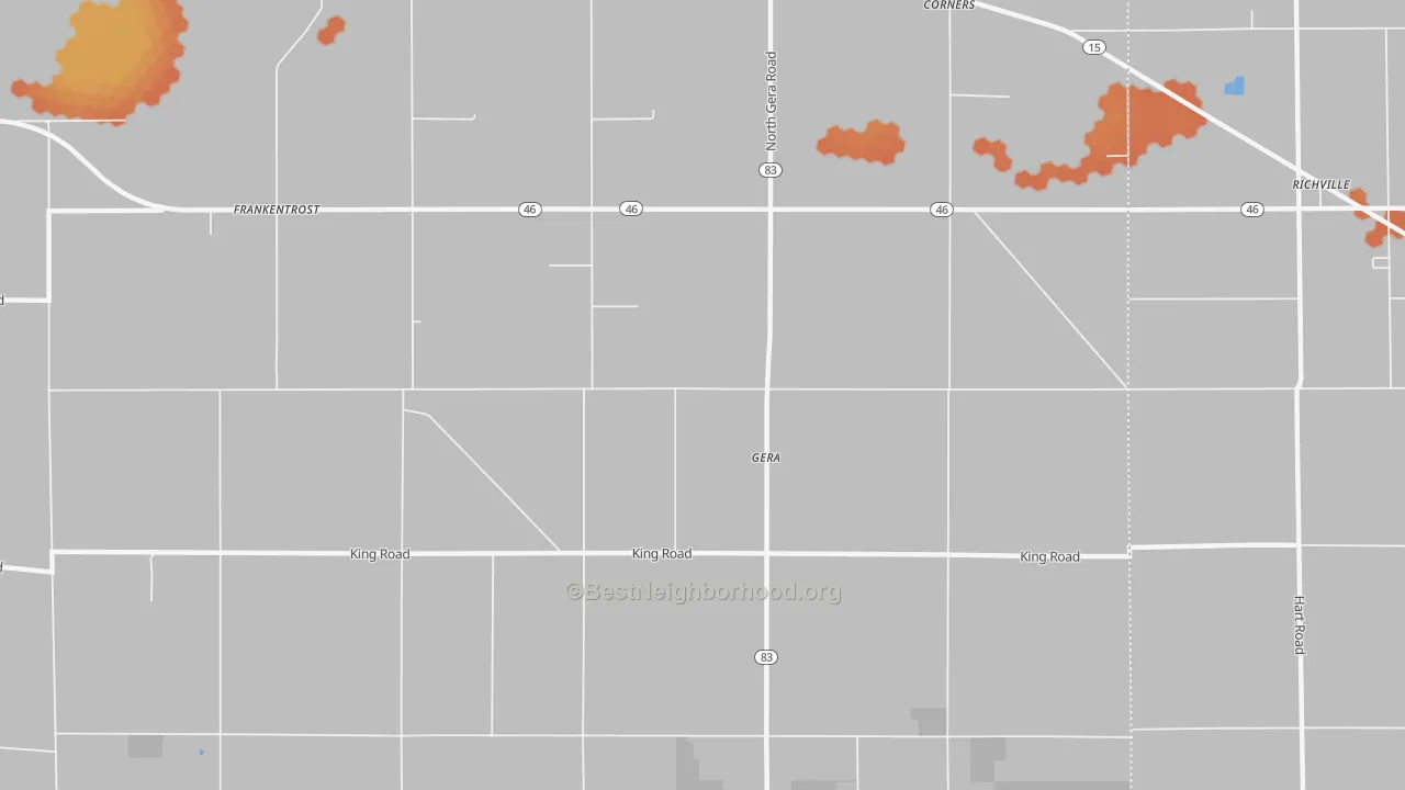 Bike Grade map of Gera, MI
