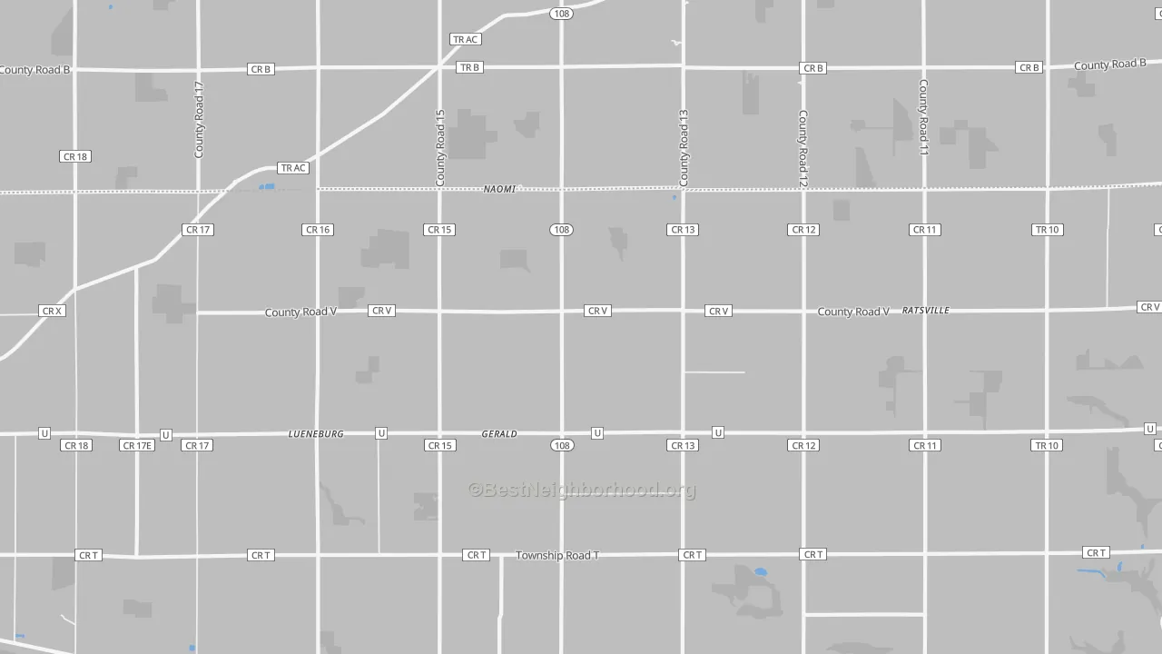 Bike Grade map of Gerald, OH