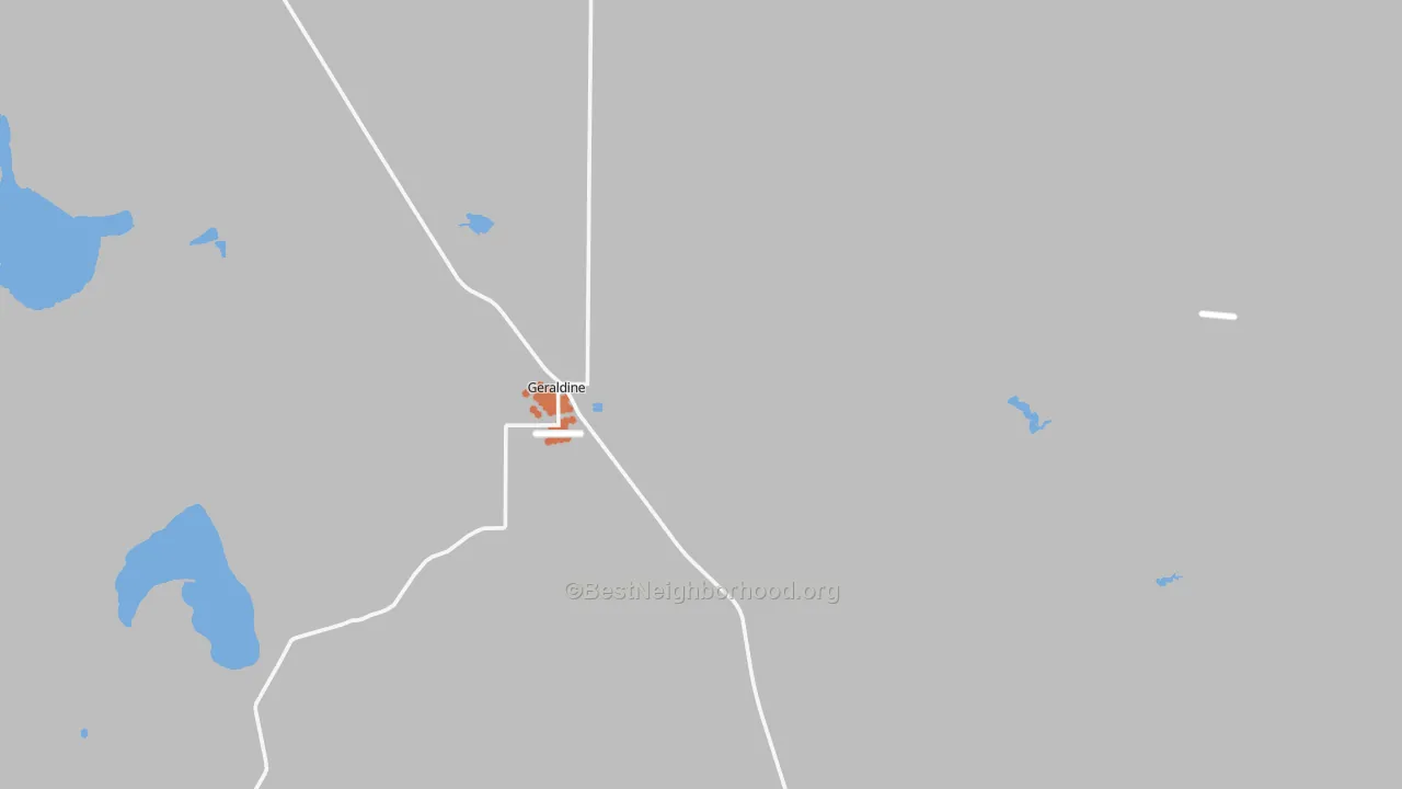 Bike Grade map of Geraldine, MT