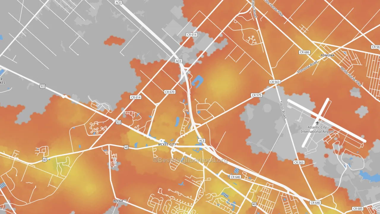 Bike Grade map of Germania Gardens, NJ