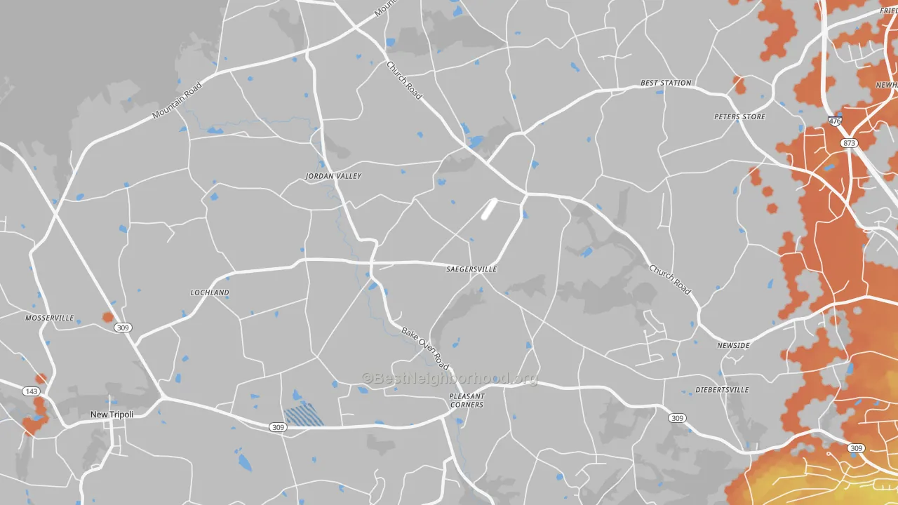 Bike Grade map of Germansville, PA