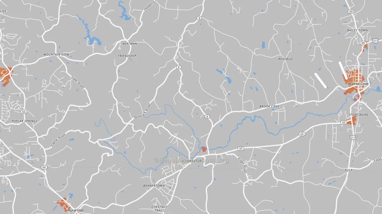 Bike Grade map of Germanton, NC
