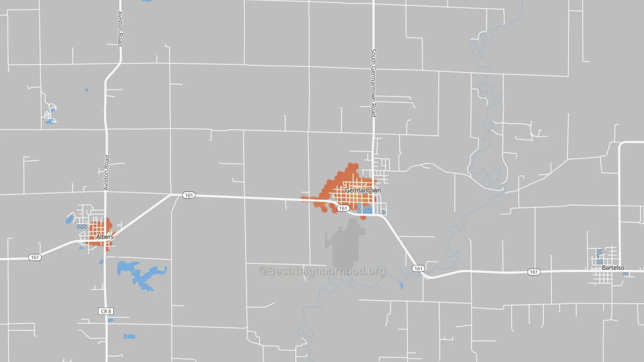 Bike Grade map of Germantown, IL