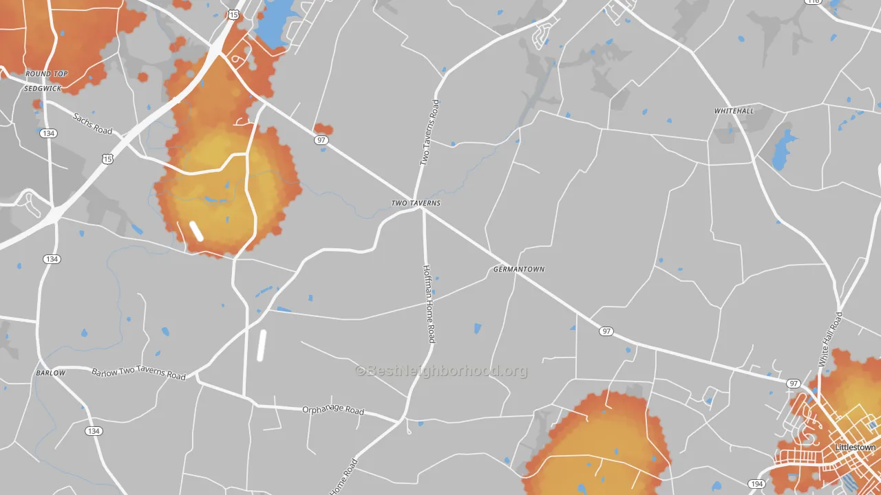 Bike Grade map of Germantown, PA
