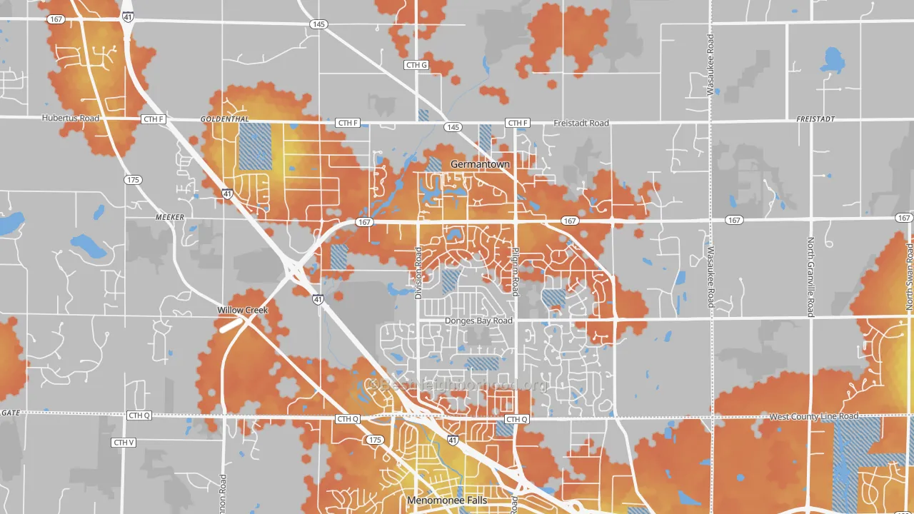 Bike Grade map of Germantown, WI