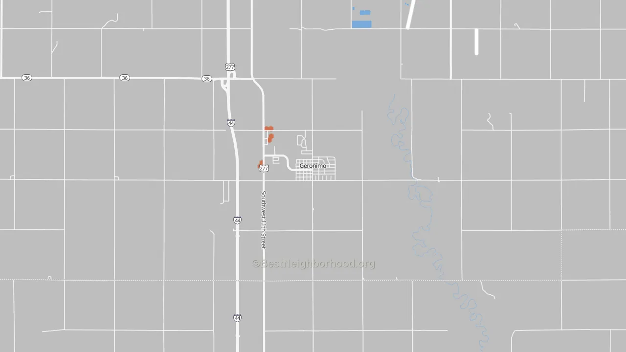 Bike Grade map of Geronimo, OK