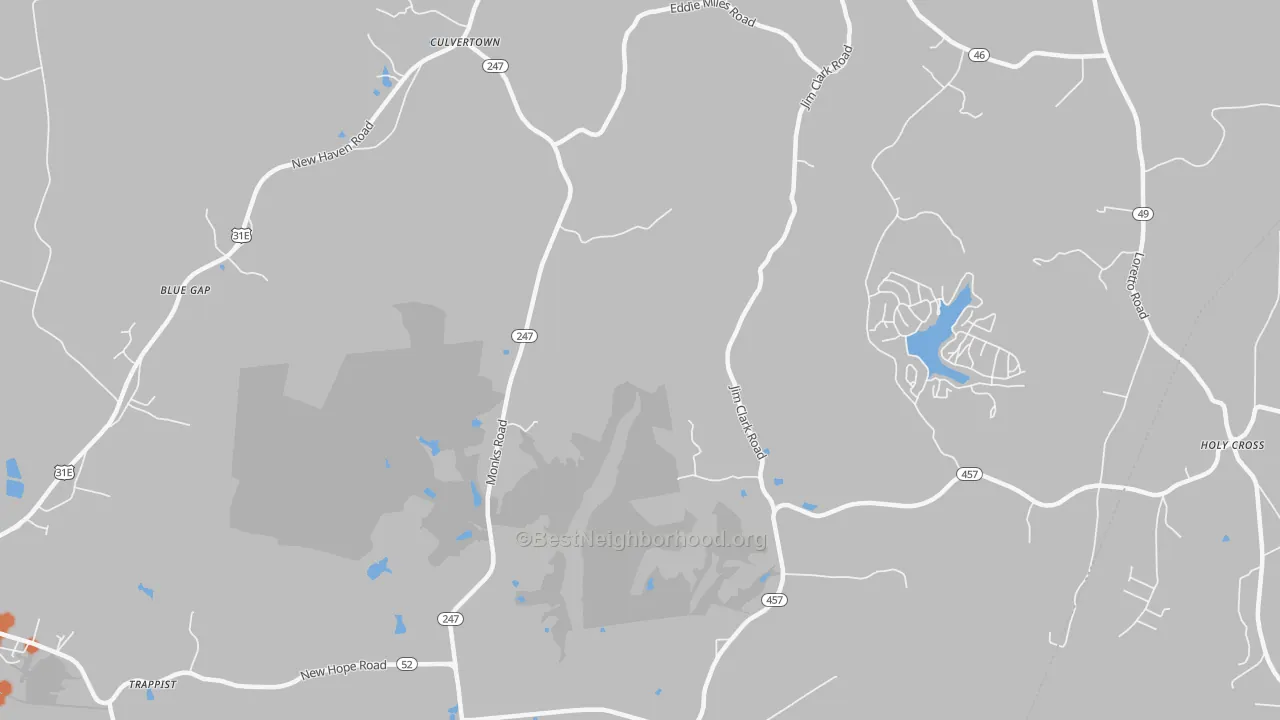 Bike Grade map of Gethsemane, KY