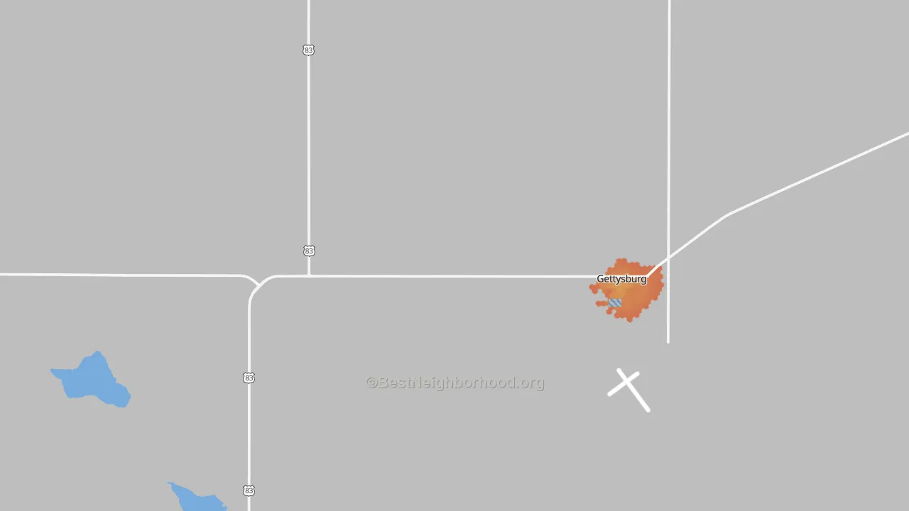 Bike Grade map of Gettysburg, SD
