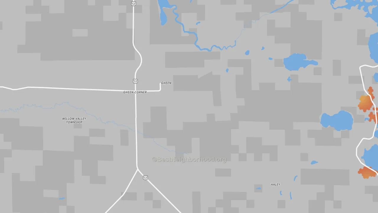 Bike Grade map of Gheen, MN