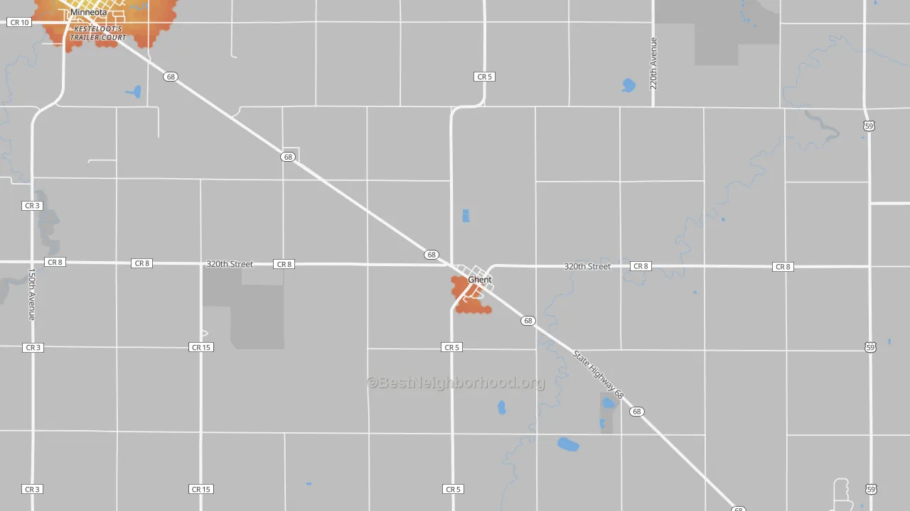Bike Grade map of Ghent, MN