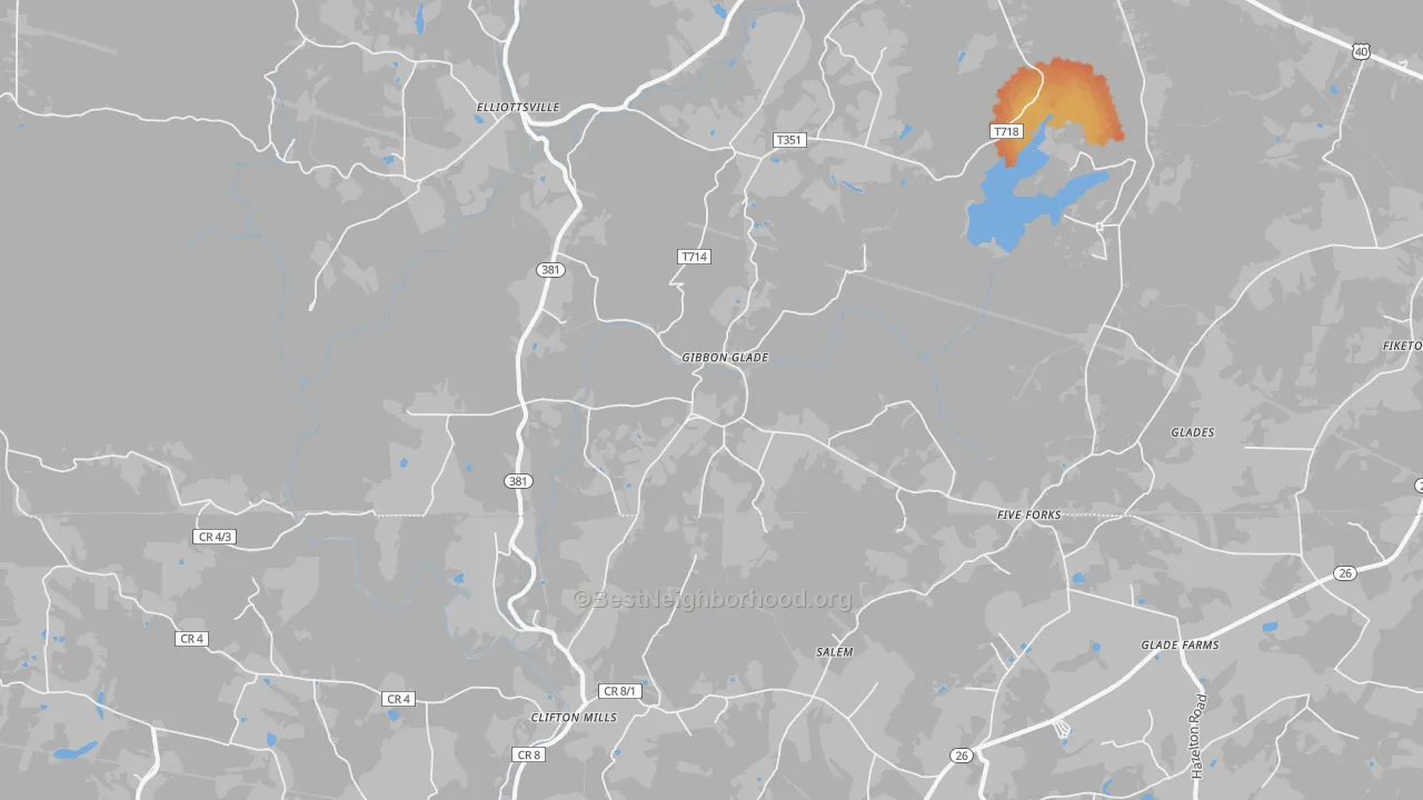 Bike Grade map of Gibbon Glade, PA