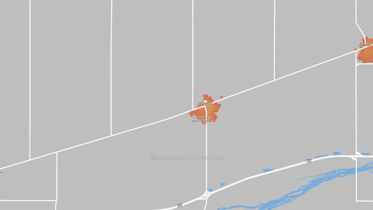 Bike Grade map of Gibbon, NE