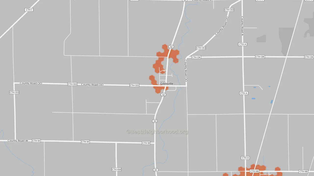 Bike Grade map of Gibbsville, WI