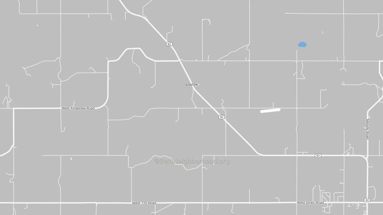 Bike Grade map of Gideon, OK