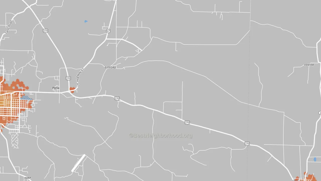 Bike Grade map of Gifford, AR